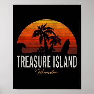 Treasinsel Beach Florida Fl Palms Urlaub Su Poster