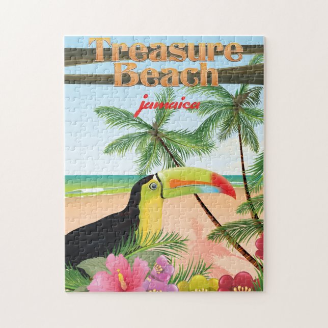 Treasure Beach Jamaica Reiseplakat Puzzle (Vertikal)