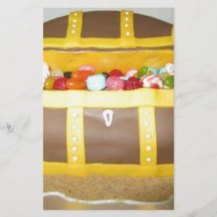 Treasure chest cake briefpapier