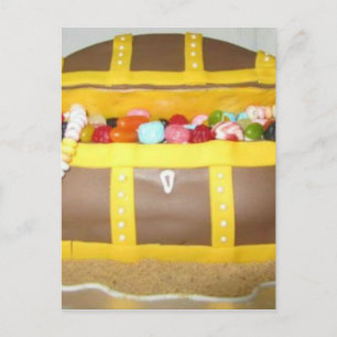 Treasure chest cake postkarte