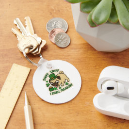 Treasure Hunter Pug St.Patrick's Day Schlüsselanhänger