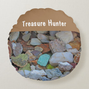 Treasure Hunter Rock Collection Stone Rockhound Rundes Kissen