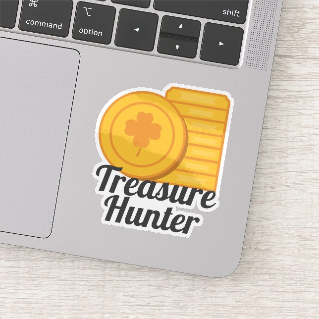 Treasure Hunter St Patrick's Day Gold Coins Aufkleber (Detail)