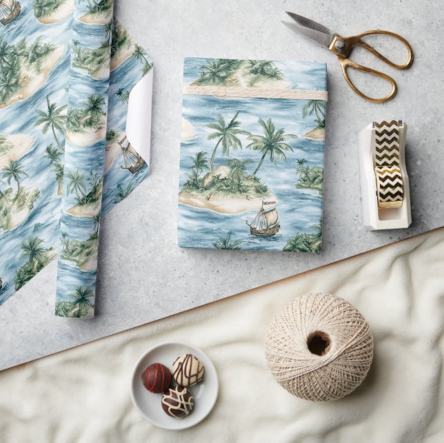 Treasure Island Birthday Geschenkpapier (Kunsthandwerk)