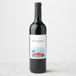Treasure Island Pirate Ship Weinlabel - Kosmetik Weinetikett