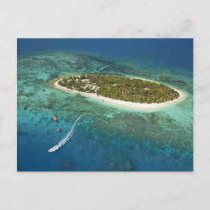 Treasure Island Resort und Boot, Fidschi Postkarte