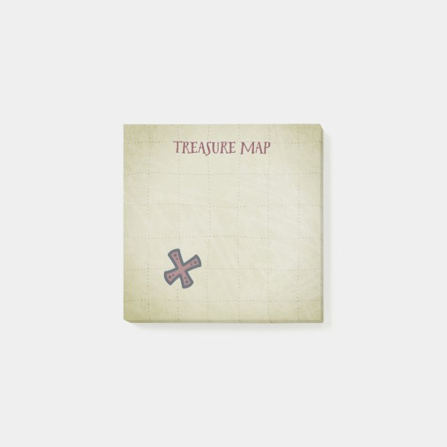 Treasure Map Pirate Hintern X Markiert den Ort Post-it Klebezettel (Vorderseite)
