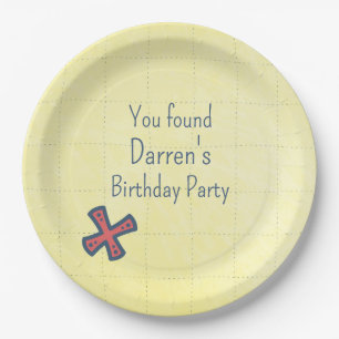 Treasure Map Pirate Party X Markiert den Ort Pappteller