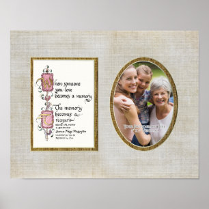Treasure Memory Fotografy Beileid Personalisiert Poster