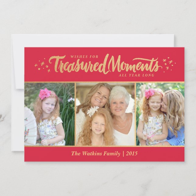 Treasure Moments Holiday Foto Card Feiertagskarte (Vorderseite)