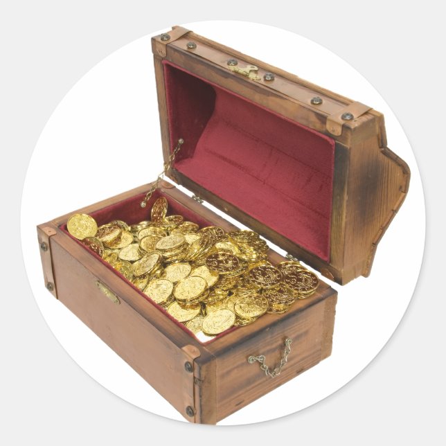 TreasureChestGold100309 Runder Aufkleber (Vorderseite)