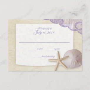 Treasured Beach Lavender Wedding Response RSVP Karte