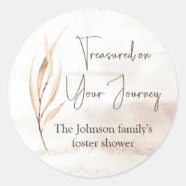 "Treasured on your Journey" Foster Care Dusche Runder Aufkleber