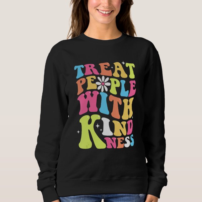 Treat People With Kindness Retro TPWK Inspirationa Sweatshirt (Vorderseite)