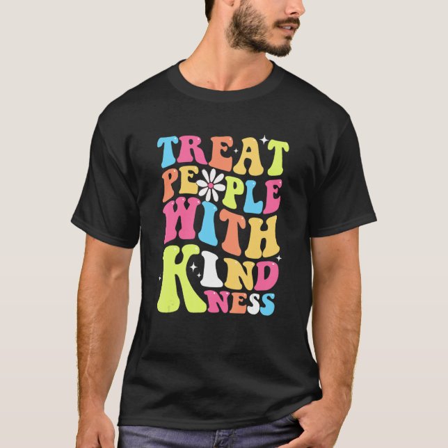 Treat People With Kindness Retro TPWK Inspirationa T-Shirt (Vorderseite)