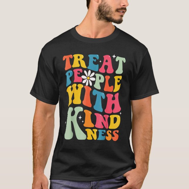Treat People With Kindness Retro TPWK Inspirationa T-Shirt (Vorderseite)