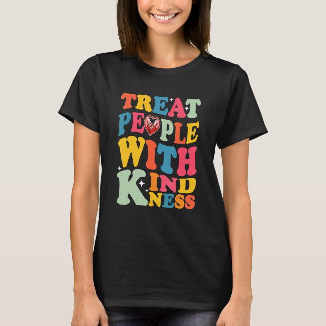 Treat People With Kindness Retro TPWK Inspirationa T-Shirt (Vorderseite)