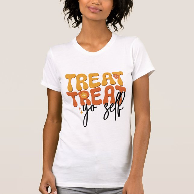Treat Yo Self Self Care Mental Health Retro Typo T-Shirt (Vorderseite)