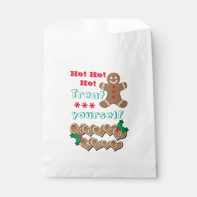 "Treat Yourself" Gingerbread Man  Geschenktütchen (Vorderseite)