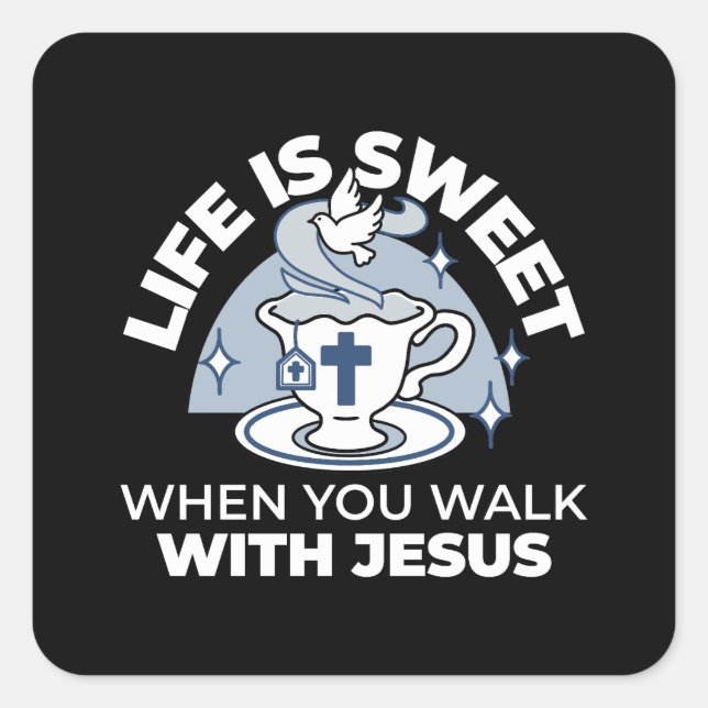 Treatment of the Faithful Living Art - Teacup with Quadratischer Aufkleber (Vorderseite)