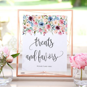 Treats + Favors Watercolor-Blumenblüte  Poster