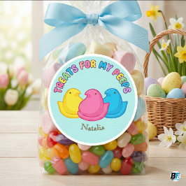 Treats For My Peeps | Personalized Easter Marshmal Runder Aufkleber
