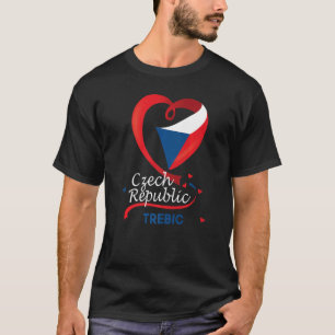 Trebic Tschechien Herz Flagge Löwe Wappen T-Shirt