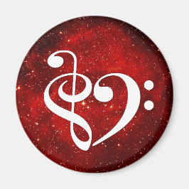 Treble Clef Bass Clef Heart Rosette Nebel Magnet