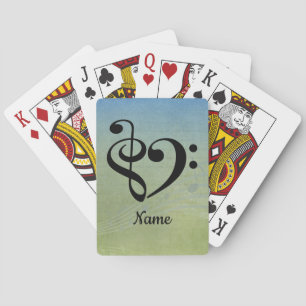 Treble Clef Bass Clef Heart Sheet Music Spielkarten