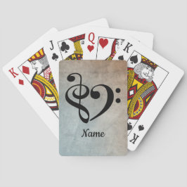 Treble Clef Bass Clef Heart Sheet Music Spielkarten