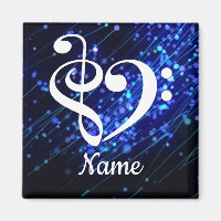 Treble Clef Bass Clef Herz Blauer Nebel individuel
