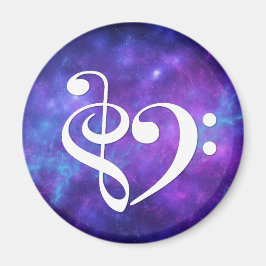 Treble Clef Bass Clef Herz Lila Aquamariner Nebel Magnet