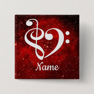 Treble Clef Bass Clef Herz Roter Nebel kundenspezi Button