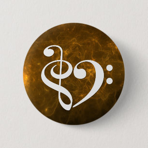 Treble Clef Bass Clef Herzflammennebel Button