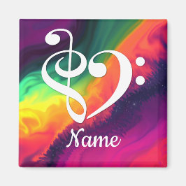 Treble Clef Bass Clef Herznebel individuell angepa Magnet