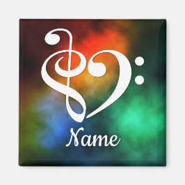 Treble Clef Bass Clef Herznebel individuell angepa Magnet