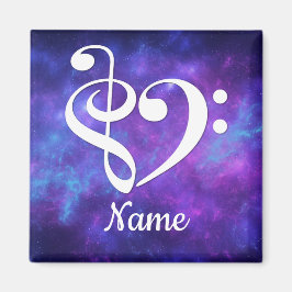 Treble Clef Bass Clef Herznebel individuell angepa Magnet