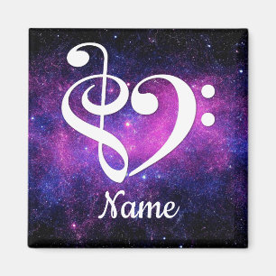 Treble Clef Bass Clef Herznebel individuell angepa Magnet