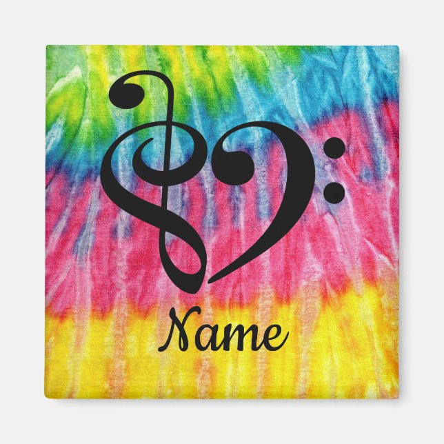 Treble Clef Bass Clef Music Heart Customized Magnet (Vorne)