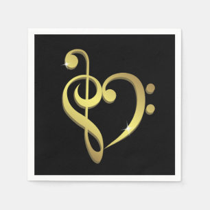Treble clef, Bass clever music heart Liebe Serviette