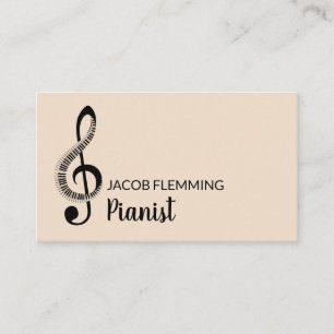 Treble Clef, Beruflicher Keyboarder, Pianist Visitenkarte