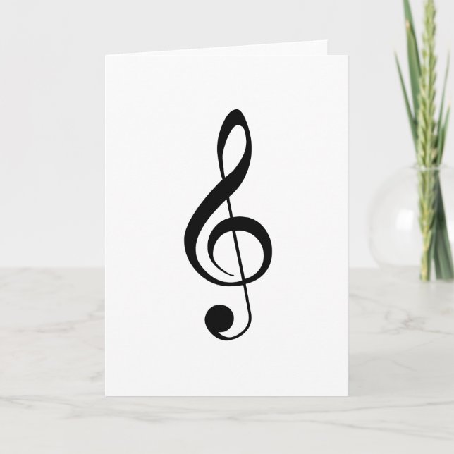 Treble Clef Blank Notecard Karte (Vorderseite)