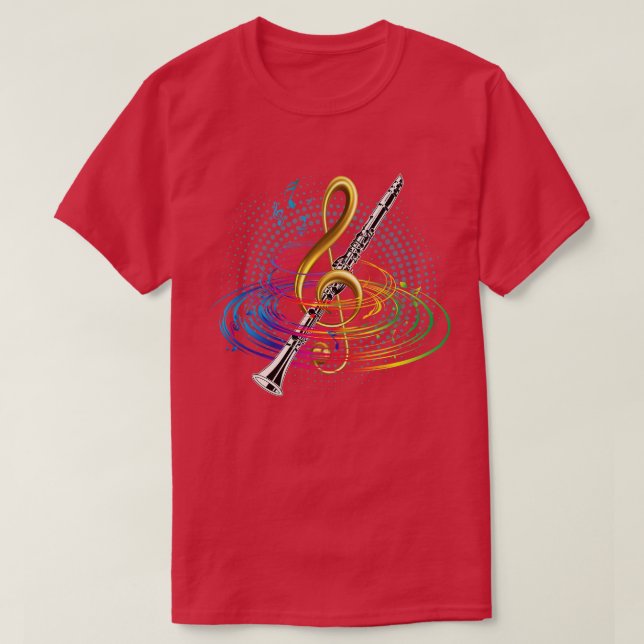 Treble Clef Clarinet T-Shirt (Design vorne)