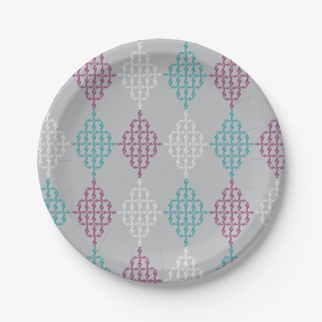Treble Clef Diamonds Pappteller (Vorderseite)
