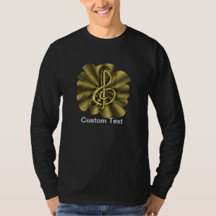 Treble Clef Doodle Gold T-Shirt