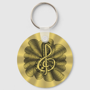 Treble Clef Gold Metall anpassbar Schlüsselanhänger