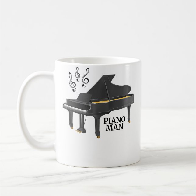 Treble Clef Grand Piano Man Kaffeetasse (Links)