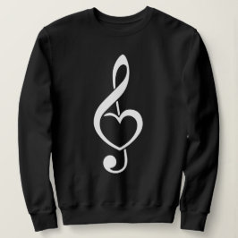 Treble Clef Heart Musiknote Sweatshirt