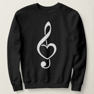 Treble Clef Heart Musiknote Sweatshirt