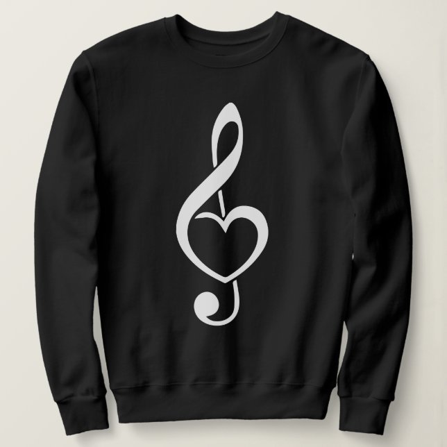 Treble Clef Heart Musiknote Sweatshirt (Design vorne)
